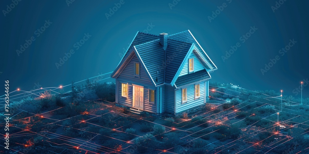 Aufkleber the concept of a virtual house icon, symbolizing an application for smart home management, smart hom