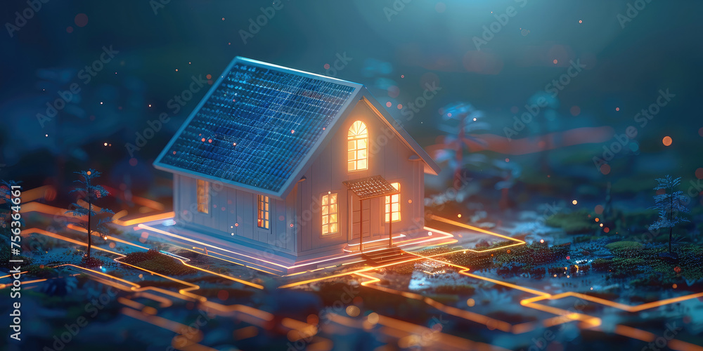 Aufkleber the concept of a virtual house icon, symbolizing an application for smart home management, smart hom