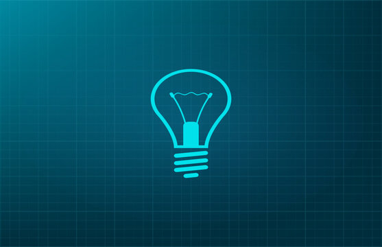 Light bulb, idea symbol. Vector illustration on a blue background. Eps 10