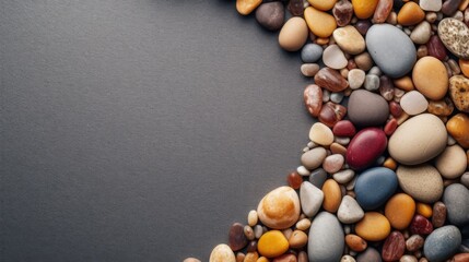 Gravel stone decorations. Negative space. Free space for text. Generative AI