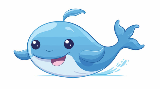 Whale Cute Vector Graphic Cartoon .. flat vector isolated