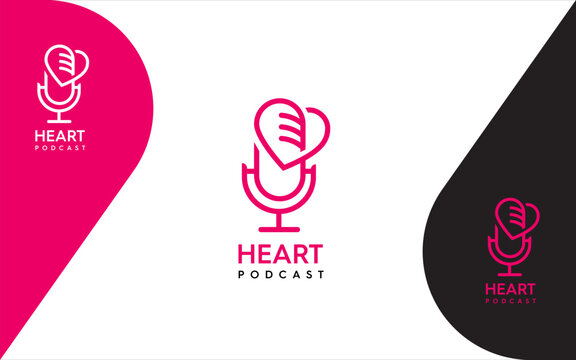 Heart Podcast logo vector