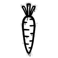 Spray Painted Graffiti carrot icon Sprayed isolated with a white background.