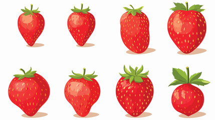 Strawberry Fruit Vector Illustrations Isolated flat