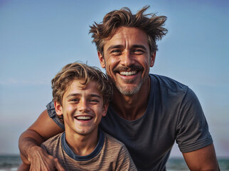 Happiness father and son