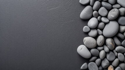 Gravel stone decorations. Negative space. Free space for text. Generative AI