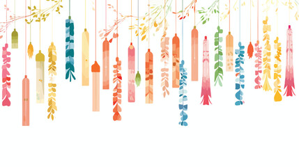 Tanabata of Japanese traditional event. .. flat vector