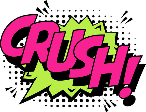 CRUSH text pop art style
