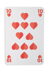 carte à jouet dix de coeur sur fond transparent