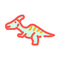 parasaurolophus dinosaur animal color icon vector. parasaurolophus dinosaur animal sign. isolated symbol illustration