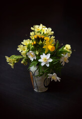Vibrant Spring Flowers Blooming in a vase