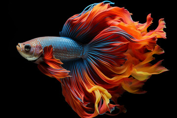 Fototapeta premium Fancy fighting fish are native to Thailand and are commonly raised for their beauty.
