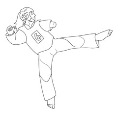 Athlète de taekwondo paralympique en ligne noire