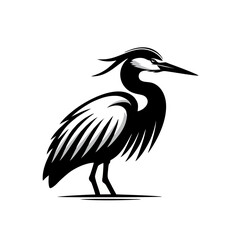 Heron Bird Simple and Clean Logo Icon