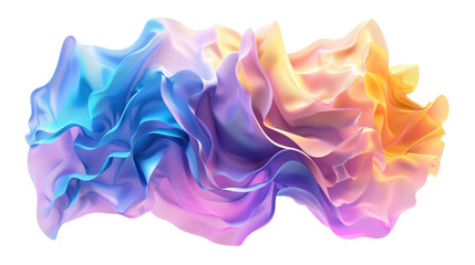 gradient blue purple wave element on transparent background