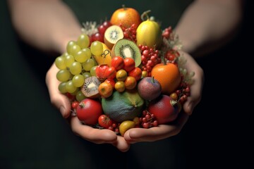 health fruit in hands, fresh vegetable