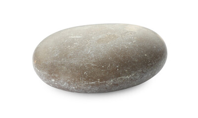 Fototapeta na wymiar One light brown stone isolated on white