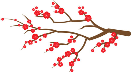 Chinese-style blossom tree illustration