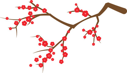 Chinese-style blossom tree illustration