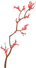 Chinese-style blossom tree illustration