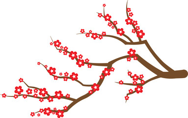 Chinese-style blossom tree illustration