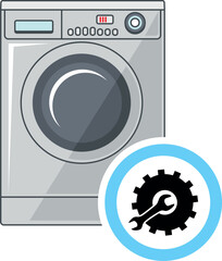 Washing Machine Repair Service. Vector illustration.