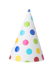 One colorful party hat isolated on white