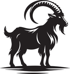 Goat silhouette icon symbol logo black design vector illustration