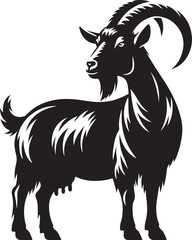 Goat silhouette icon symbol logo black design vector illustration