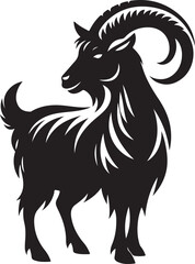 Goat silhouette icon symbol logo black design vector illustration