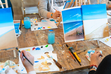 Art and Wine workshop. Painting classes for adults.