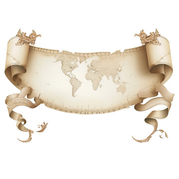 Vintage Scroll Ribbon Harry Potter Map Style