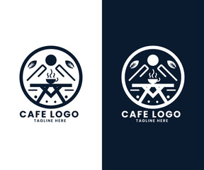 Coffee restaurant cafe burger fast food shop logo design vector template