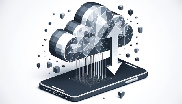 cloud and a smartphone exchanging info