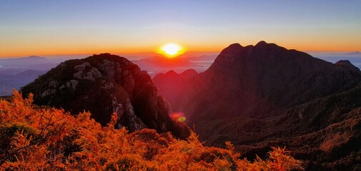 sunrise in the mountains