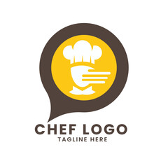 Restaurant man chef hat cap vector illustration logo concept vector design template