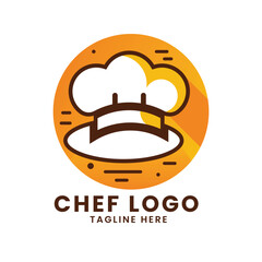 Restaurant man chef hat cap vector illustration logo concept vector design template