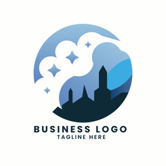 Abstract business real estate house building company factory vector logo concept symbol elements design template of business logo