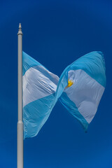 Bandeira da Argentina  balançando ao vento