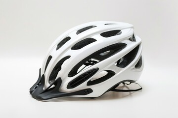 Fototapeta premium White Bike Helmet for Sport and Safety - Isolated Object for Head Protection