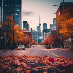 Toronto skyline in autumn