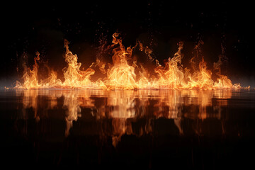 Fototapeta na wymiar fire flame on black background