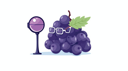 A grape with a monocle exuding sophistication and g