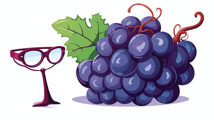 A grape with a monocle exuding sophistication and g