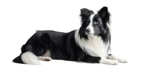 border collie dog on white background image generated by-AI