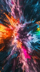 A dynamic and colorful splash background that vibrantly bursts forth, symbolizing creativity and energetic expression in a visually stunning display.