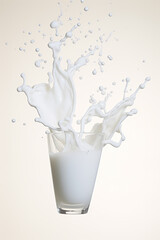 Dynamic Milk Splash in a Glass