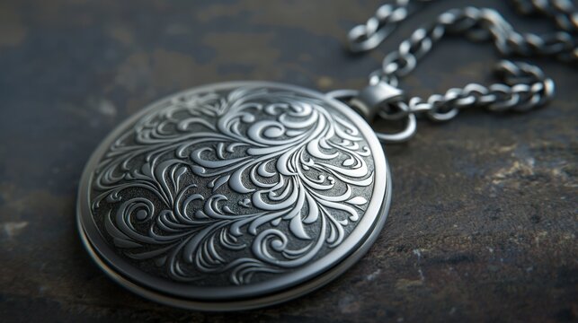 silver pendant with chain