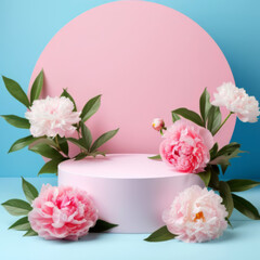 Peonies on Pastel Podiums: A Display of Elegance and Softness