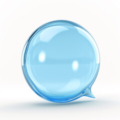 Clear Blue Speech Bubble 3D Icon - 756395656